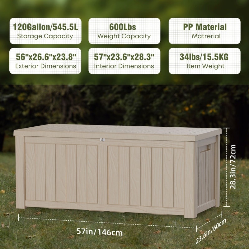 Outdoor Patio Storage Resin Lockable Deck Box - Picture 19 of 100