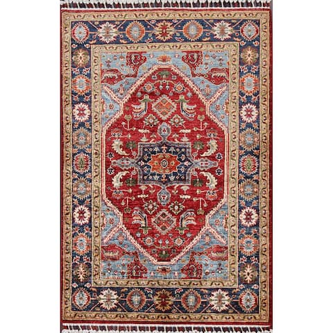 Vegetable Dye Heriz Serapi Oriental Wool Area Rug Hand-knotted Carpet - 3'4" x 5'1"