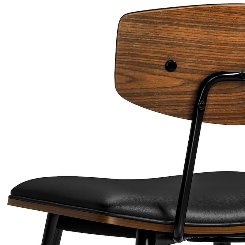 Nyla Mid Century Modern Dining Chair (Set of 2) in Vegan Faux Leather - 20.5" D x 19.3" W x 31"H