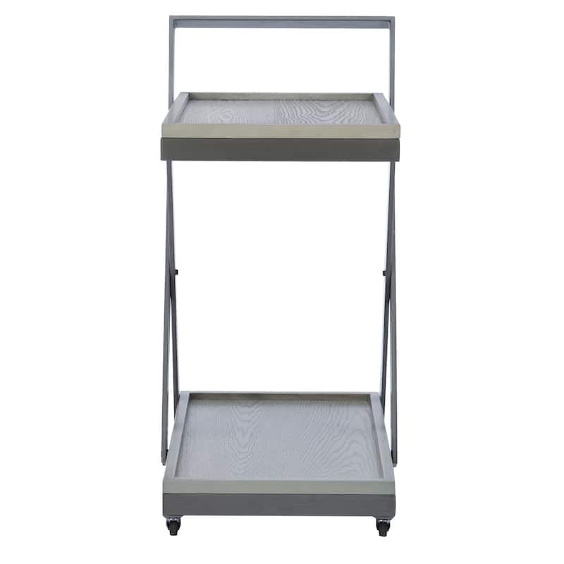 Walton Rustic Wooden Portable Bar Cart
