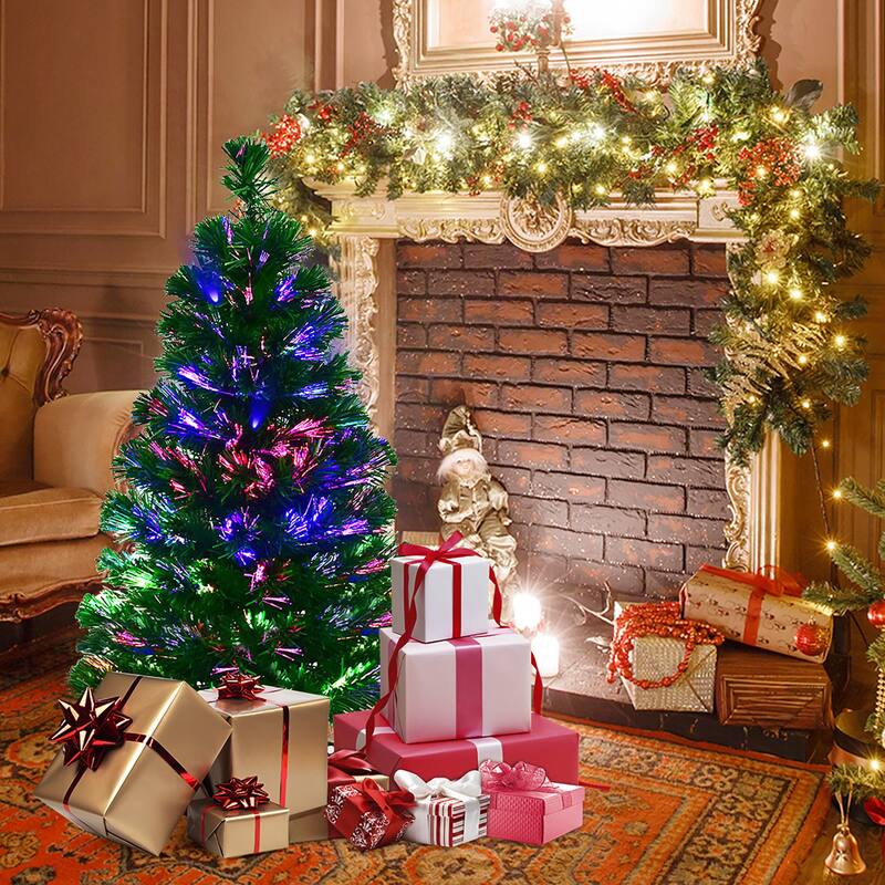 Pre-Lit Artificial Christmas Tree Fiber Optic Tree