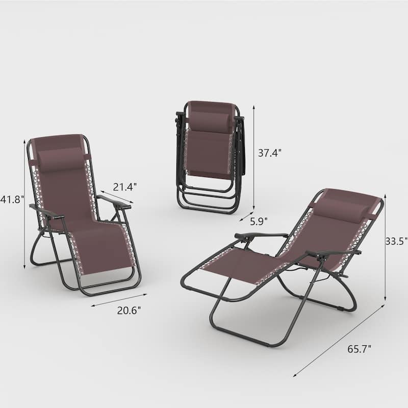 Homall Patio Zero Gravity Chair Lawn Lounge Chair with Pillow Set of 2