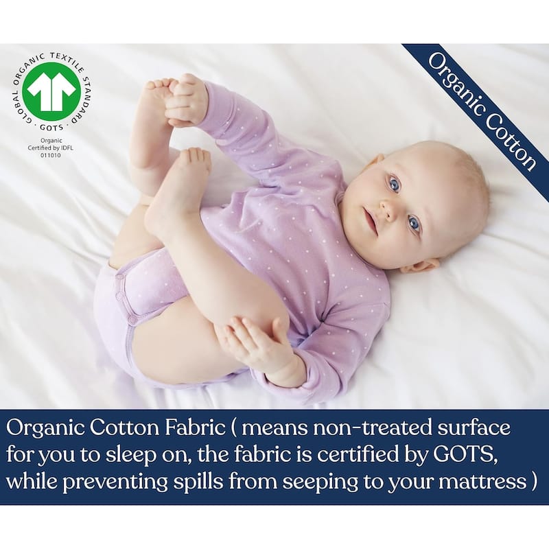Delara 100% Organic Cotton Mattress Protector, Waterproof Ultra Soft 300TC Cover