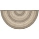 preview thumbnail 2 of 1, Cobblestone Jute Rug Half Circle w/ Pad 16.5x33 - 16.5" x 33" Half Circle
