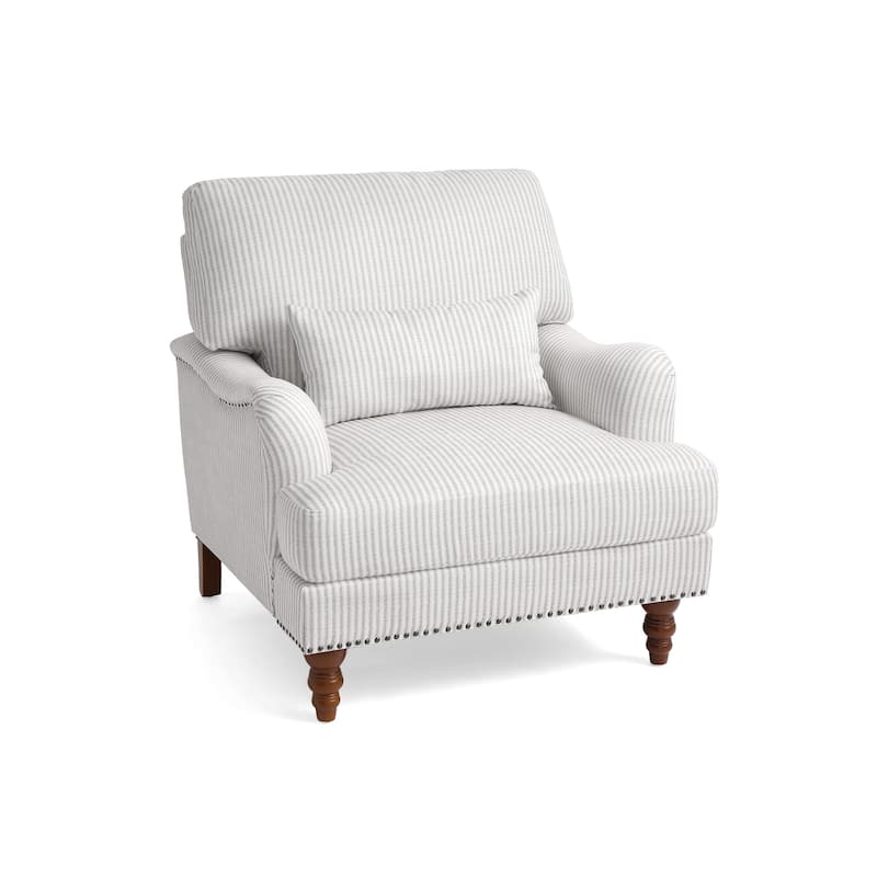 Set of 2 Mid Century Chenille Upholstered Accent Chairs