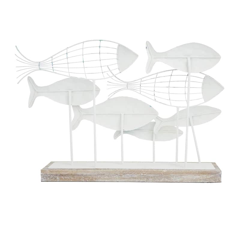 Metal Fish Decorative Sculpture - Blue - Roche River Decor