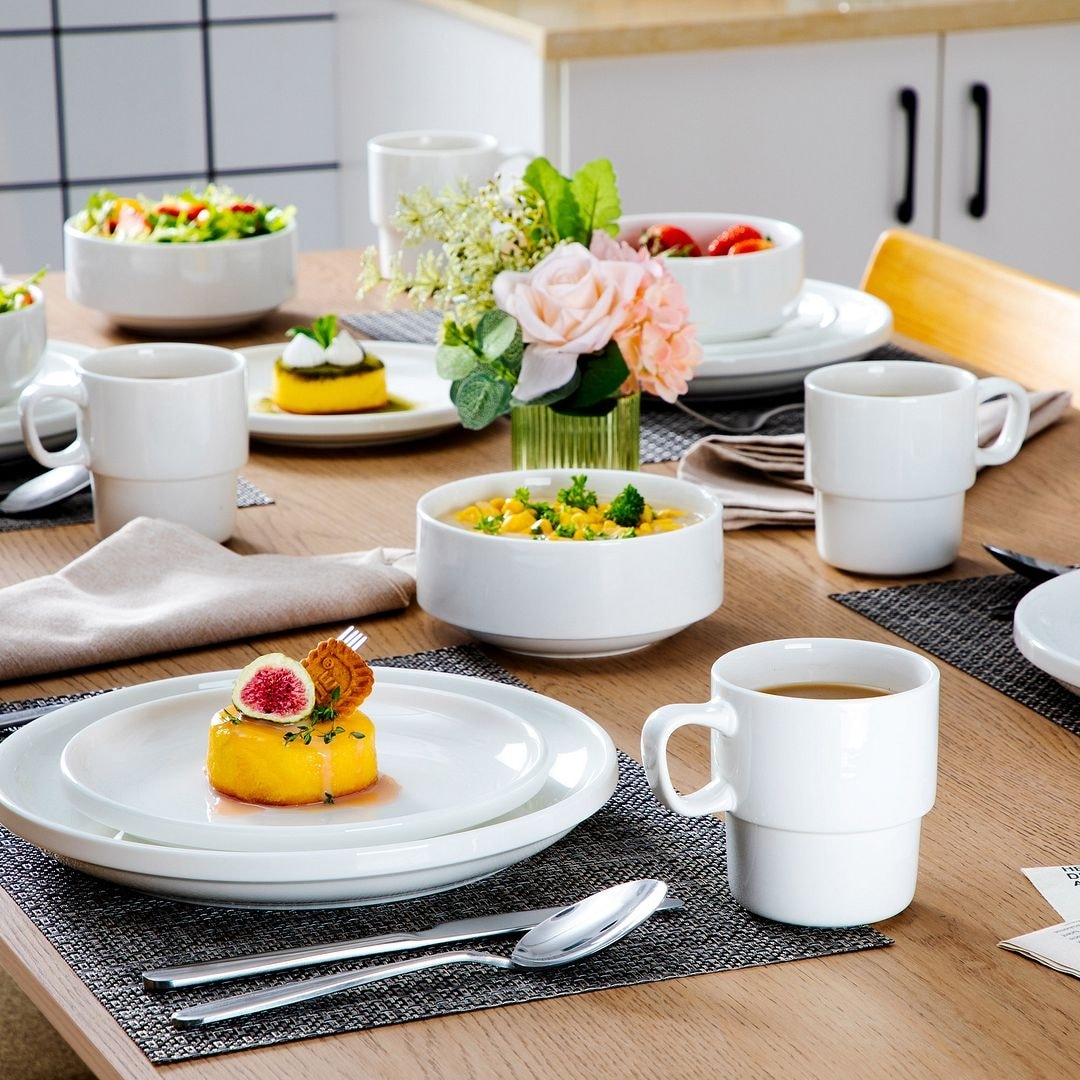 Stackable dinnerware cheap set