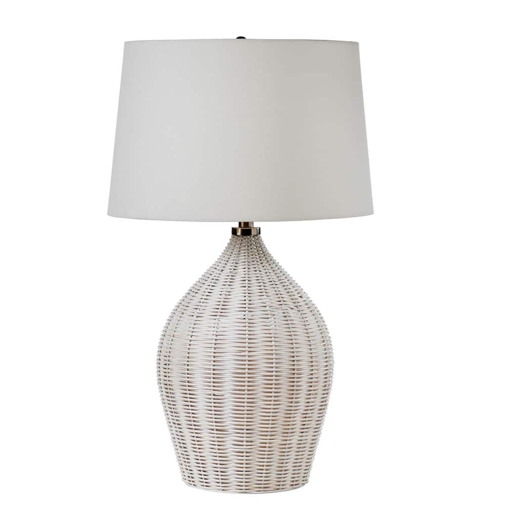 Skye 27" Table Lamp with Linen Shade, White
