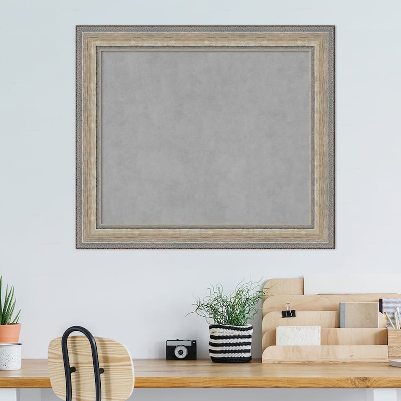 Amanti Art Fleur Champagne Silver Framed Magnetic Board