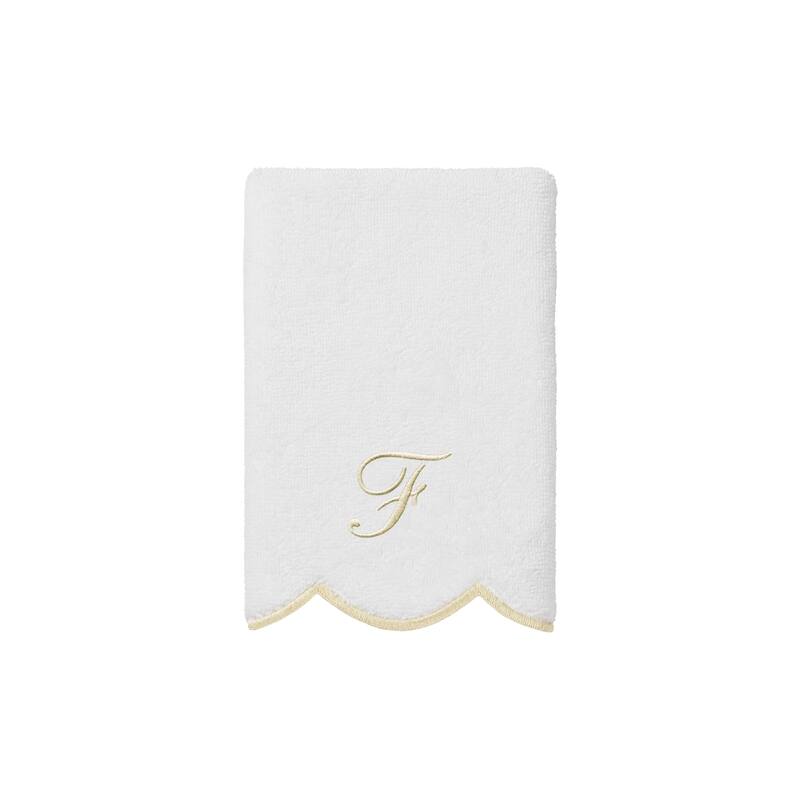 Authentic Hotel and Spa 100% Turkish Cotton Beige ADORNIA Scallop Personalized 3 Piece Towel Set - 3 Piece Set