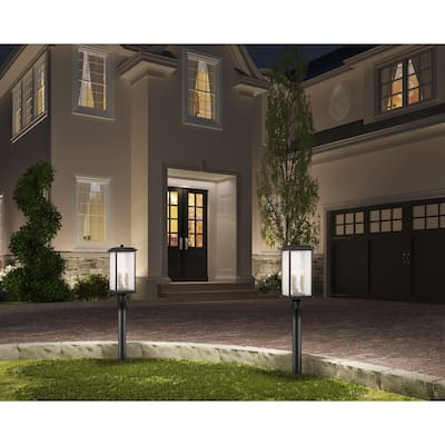 Artcraft Estate 3-Light Outdoor Post-Light - Black with Brass Accent
