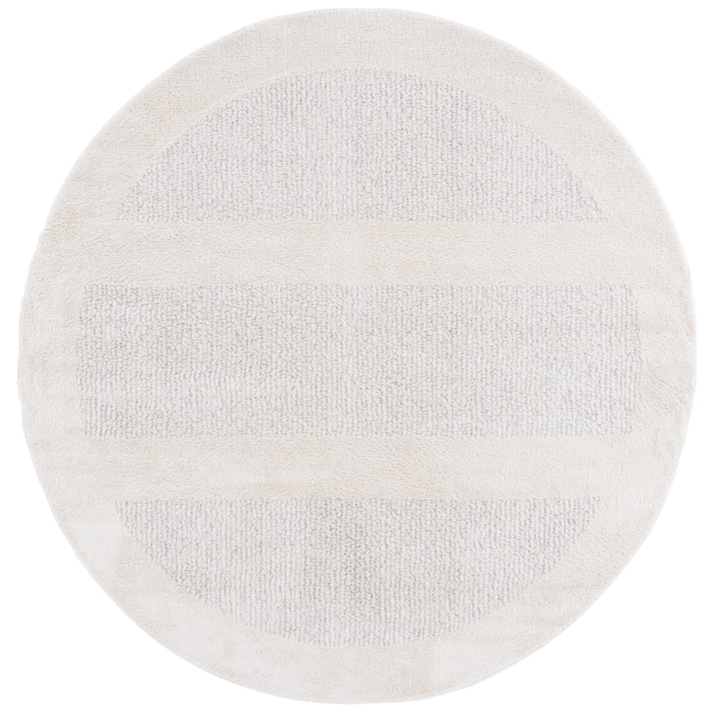 SAFAVIEH Melody Tuba Contemporary Scandinavian Rug - 6'7" Round - Ivory/Grey