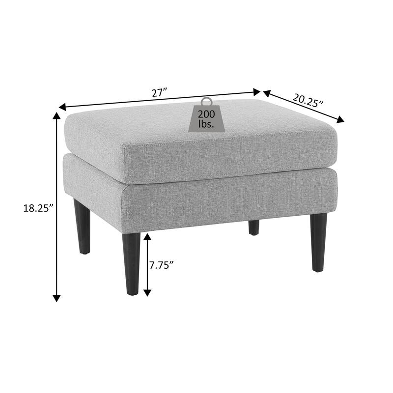 Mid Century Ottoman - Upholstered Accent Furniture with Hidden Storage and Sleek Retro Design for Living Spaces