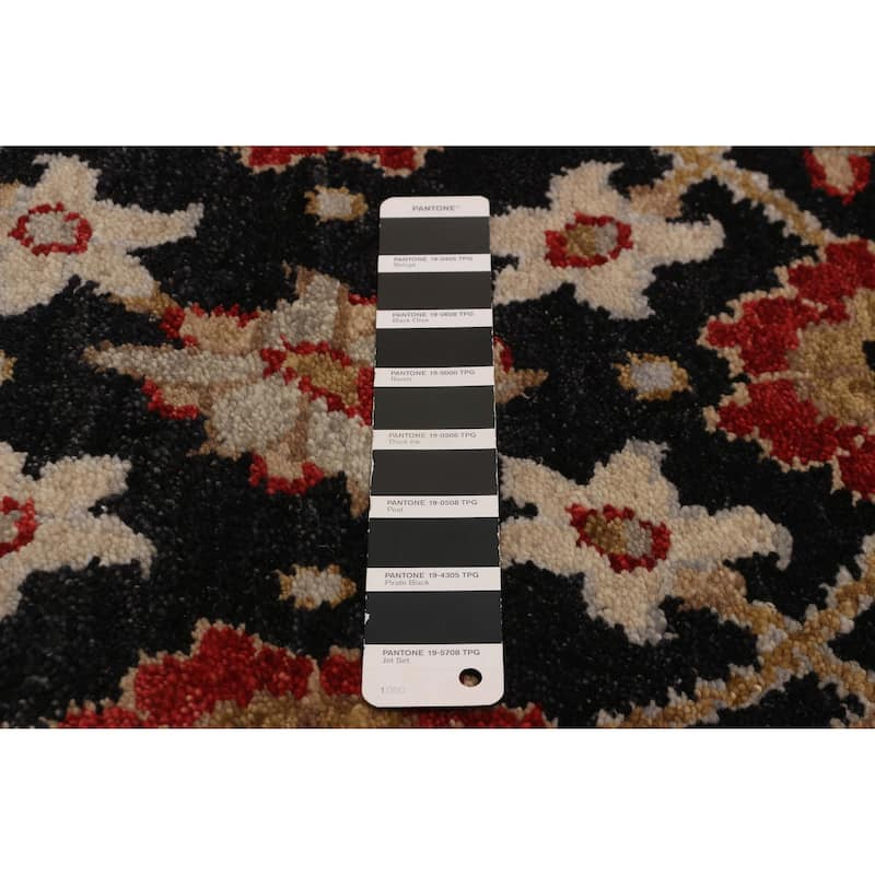 ECARPETGALLERY Hand-knotted Finest Agra Jaipur Black Wool Rug - 8'0 x 10'5