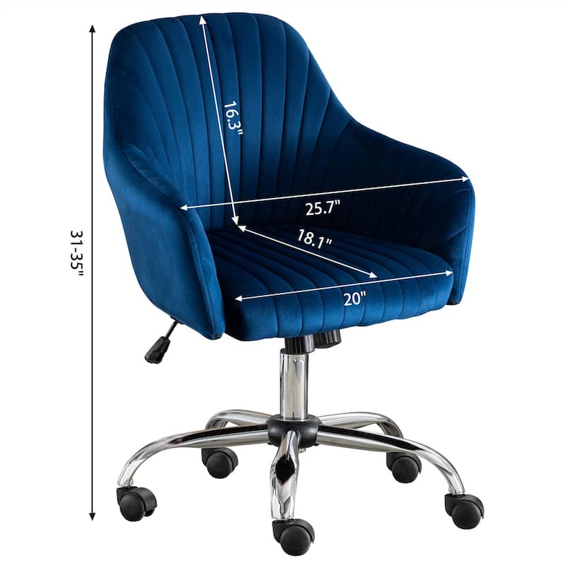 Modern Velvet Home Office Leisure Desk Swivel Chair with Adjustable Height