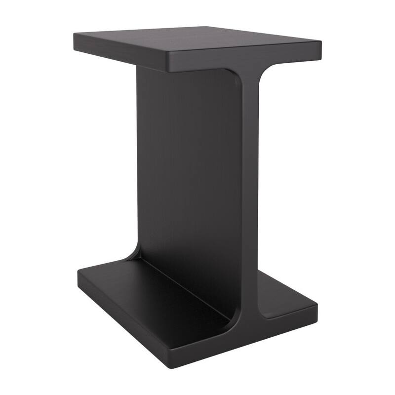HomeRoots 20" Black Solid Wood Pedestal End Table - 15.00 in. x 20.10 in. x 13.00 in.
