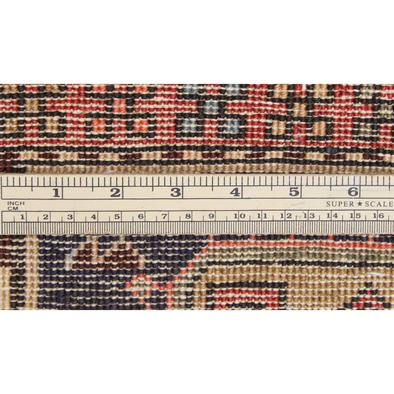 Fine Vintage Distressed Roshanak Red/Navy Runner - 3'3" x 9'7"