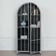 preview thumbnail 14 of 17, Arched Metal Cabinet with Glass Shelves