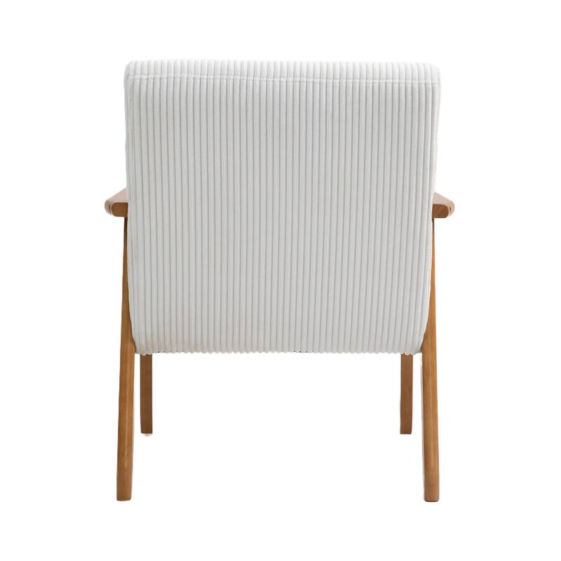 Corduroy Accent Chair,Solid Wood Armchair for Living Room