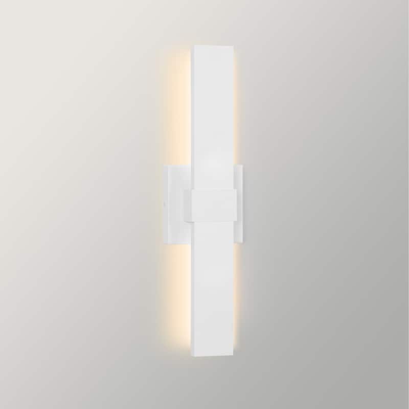 1-Light Black/White Aluminum LED Outdoor Wall Sconce