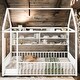 preview thumbnail 26 of 34, Space-Saving Full Size Kids Bed House Bed with Fence and Shelves