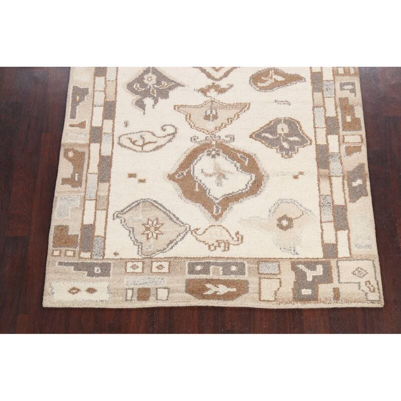 Abstract Modern Oriental Moroccan Area Rug Hand-knotted Wool Carpet - 5'5" x 7'2"