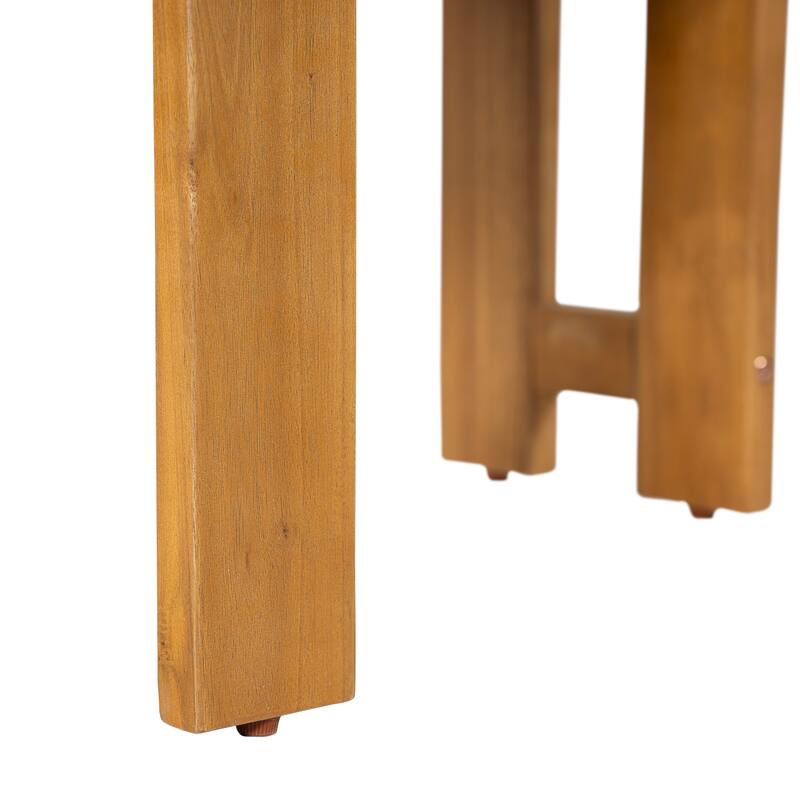 Christopher Knight Home - Outdoor Acacia Wood Dining Chairs with Handwoven Rattan Seat & Back - Set of 2