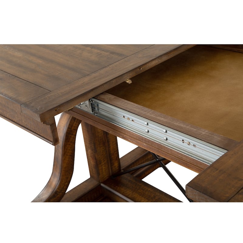Magnussen Home Bay Creek Toasted Nutmeg Extendable Trestle Dining Table - 38''W x 72''D x 30''H