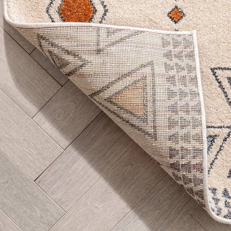 Well Woven Malaga Huron Bohemian Tribal High Low Area Rug