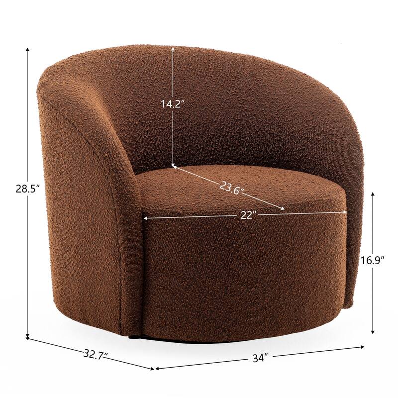 KINWELL 34" Wide Upholstered Swivel Accent Barrel Chair (Set of 2)
