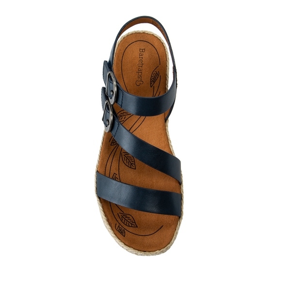 navy blue bare trap sandals