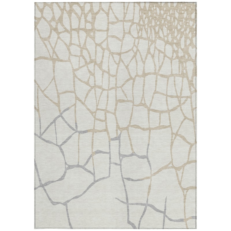 HomeRoots Abstract Transitional Rectangle Outdoor Rug