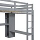 preview thumbnail 13 of 24, Wood Loft Bed Frame with Storage Shelves,1 Cabinet and 2 Drawers,Full Size