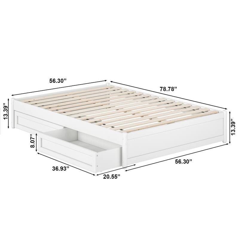 Barcelona Panel Platform Bed with Storage Drawers