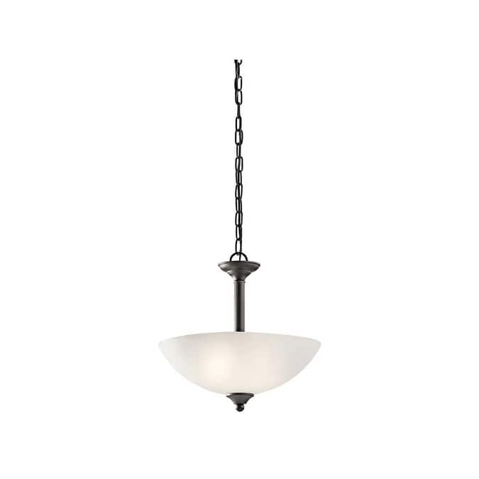 Kichler Jolie 2 Light 15" Wide LED Pendant with a Satin Etched Shade - Olde Bronze