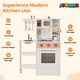preview thumbnail 3 of 5, Wooden Kitchen Playset with Sink, Oven, Microwave, and Coffee Machine