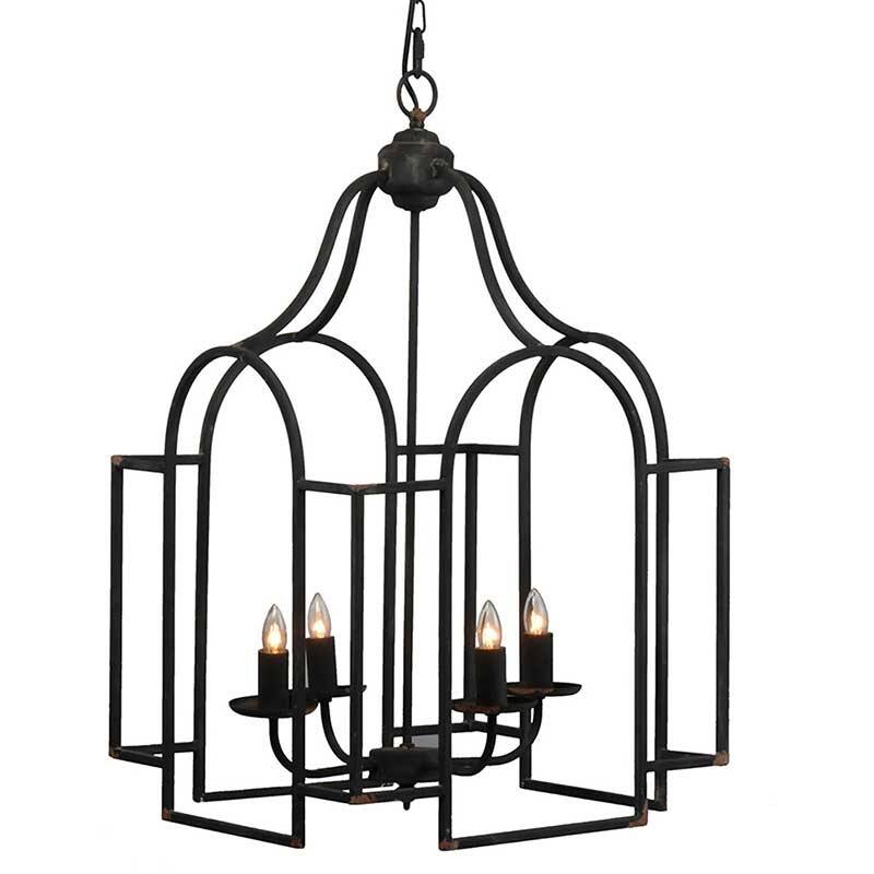 17.3x17.3x28.7" Malin Entry 4-Light Chandelier, Hanging Light Fixture, Bulb Not Included
