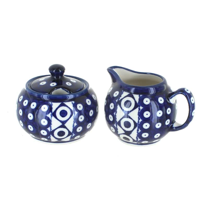 Blue Rose Polish Pottery 694-711 Zaklady Cream & Sugar Set - Xena