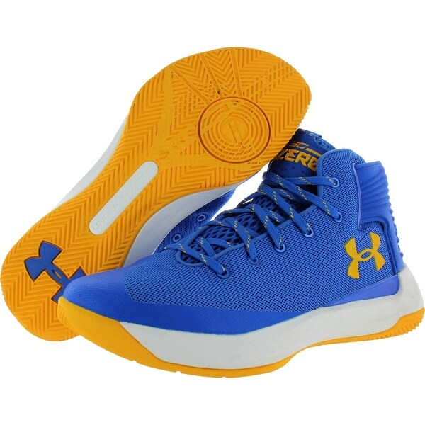 blue and gold under armour shoes