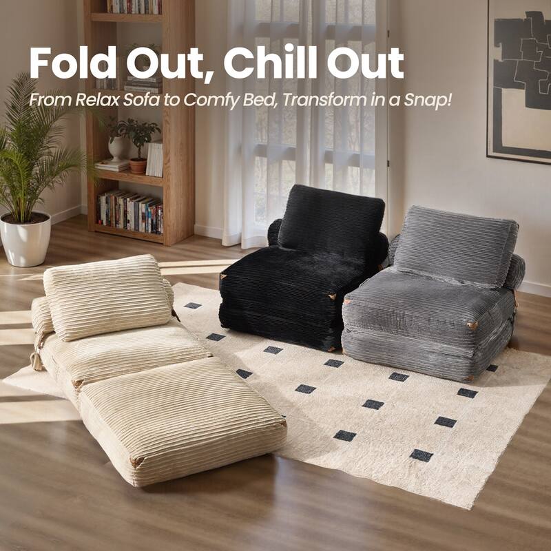 OVIOS Corduroy Foldable ​Compressed Sleeper Sofa