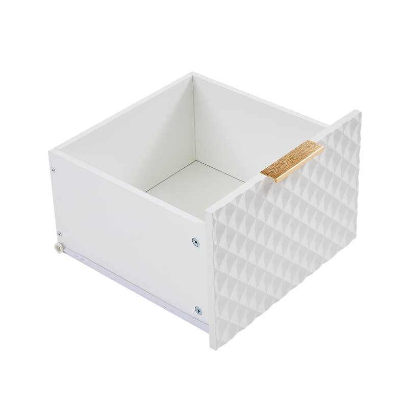 Modern Storage Cabinet withTempered Glass Door, Gold Legs ,3 Drawers and Display Shelf