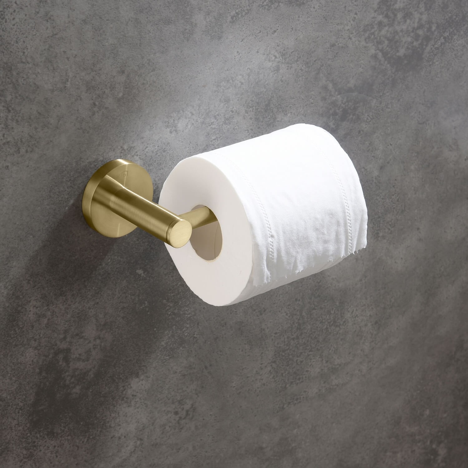 KIBI USA Circular Double Toilet Paper Holder - N/A Brushed Gold