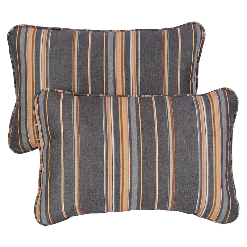 Sorra Home Sunbrella Stanton Greystone Corded Indoor/ Outdoor Pillows (Set of 2) - 13 in x 20 in