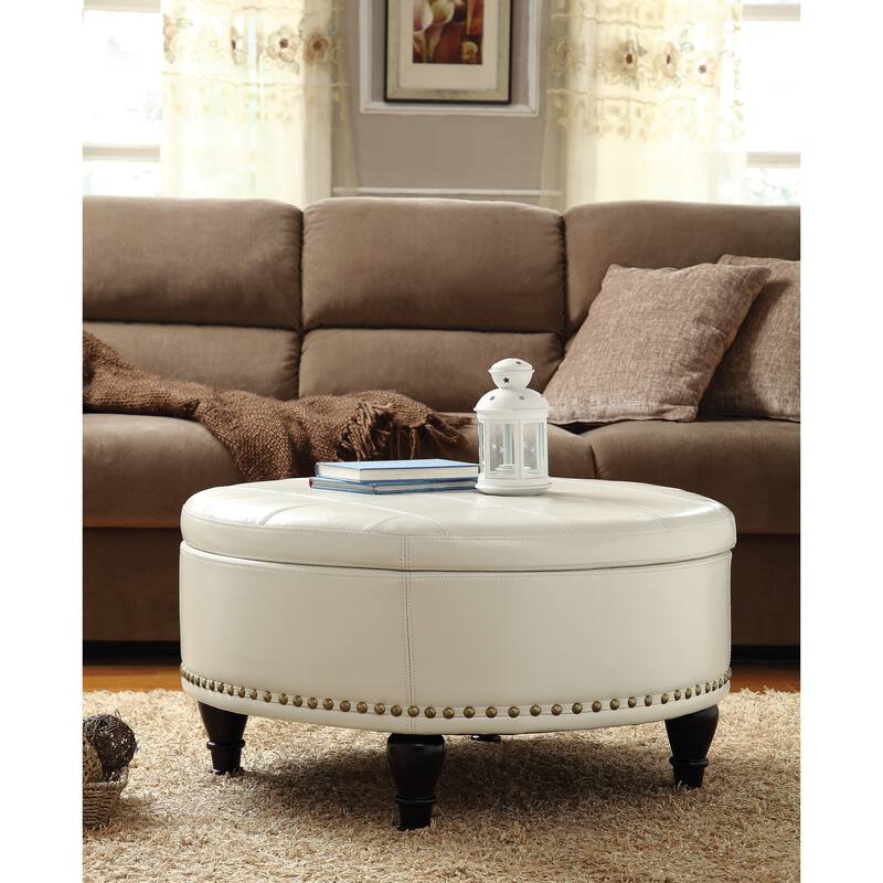 OS Home and Office Furniture Model BP-AUOT32-B28 Augusta Storage Ottoman Cream