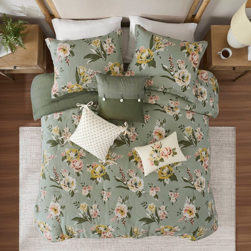 Madison Park Salara 7 Piece Vintage Floral Comforter Set
