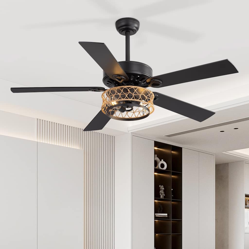 Modern Ceiling Fan with LED Light & Remote Control