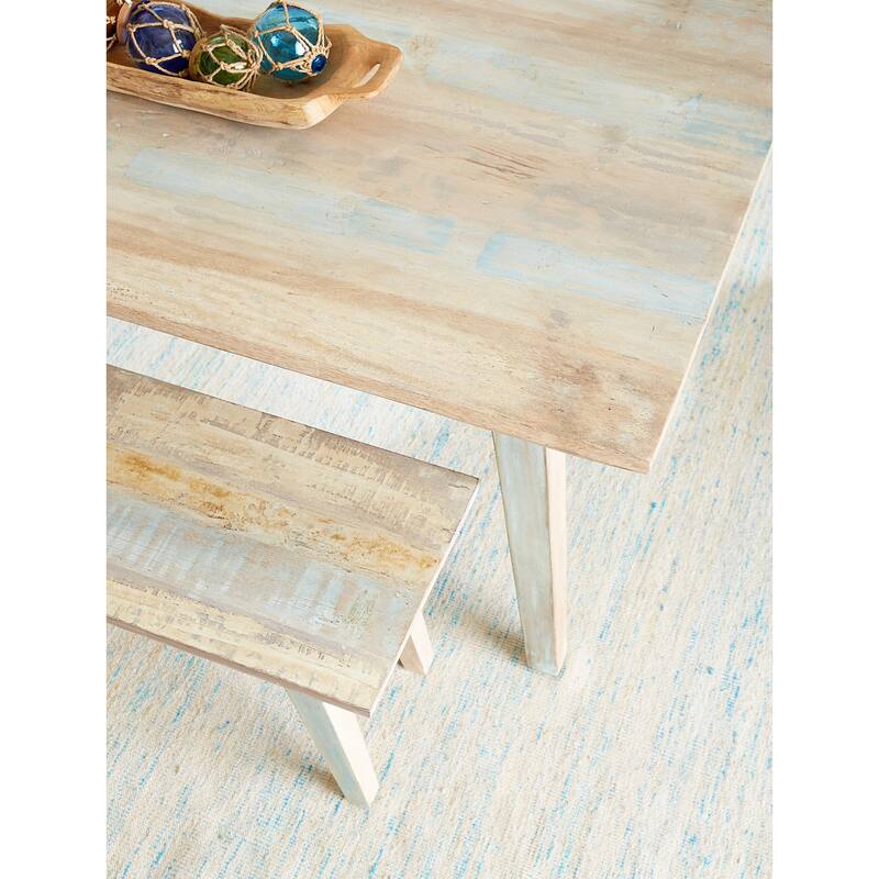 Cordoba Vintage Teal Reclaimed Teak Bench