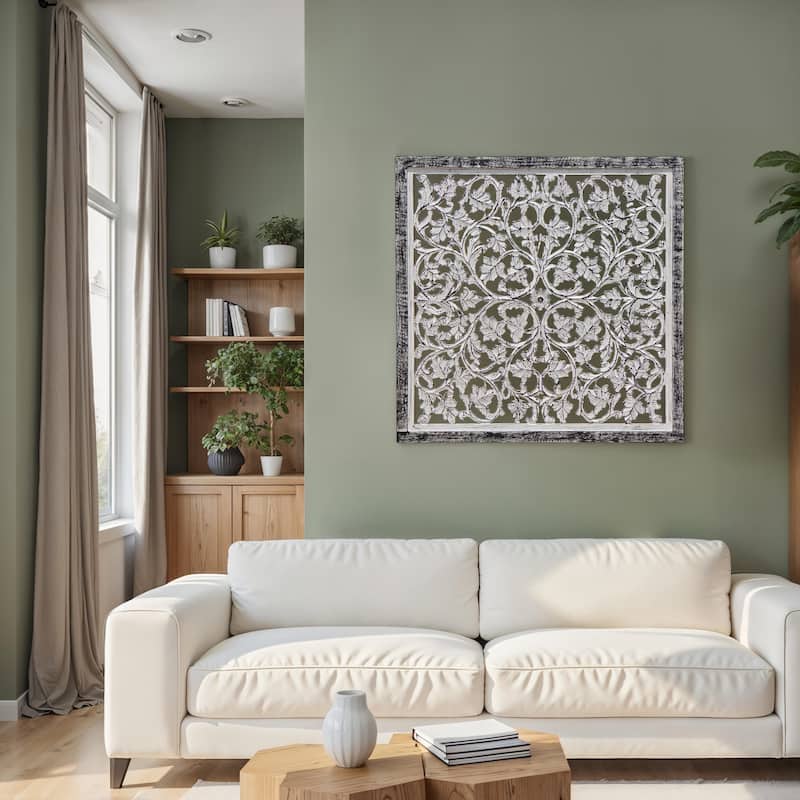 Ozy Carved Mango Wood Wall Decor