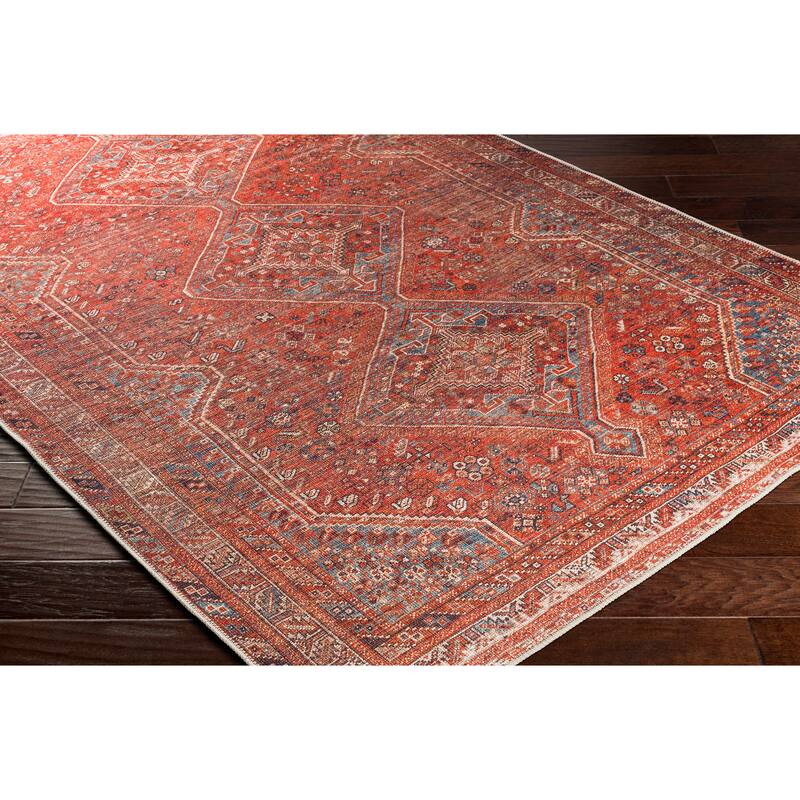 Mr. Kate Annie Distressed Medallion Washable Area Rug