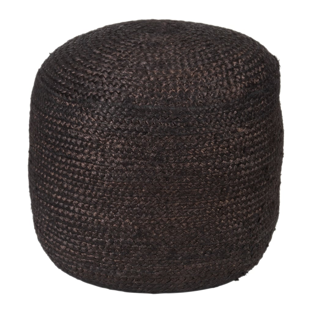 Black Polyester Square Accent 18 in.H Ottoman